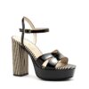 Sandalias altas natural negras RALLYS