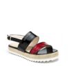 Sandalias charol negro y rojo RALLYS