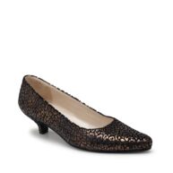 Stilettos bajos negro y cobre RALLYS
