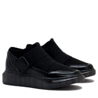 Zapatillas de mujer color negro en tela elastizada y charol RALLYS