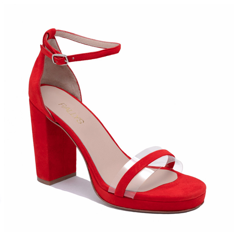 Sandalias rojas con plataforma - RALLYS - Sandalias de