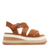 Sandalias de cuero marrón con plataforma