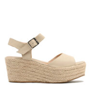 Sandalias beige con plataforma de yute