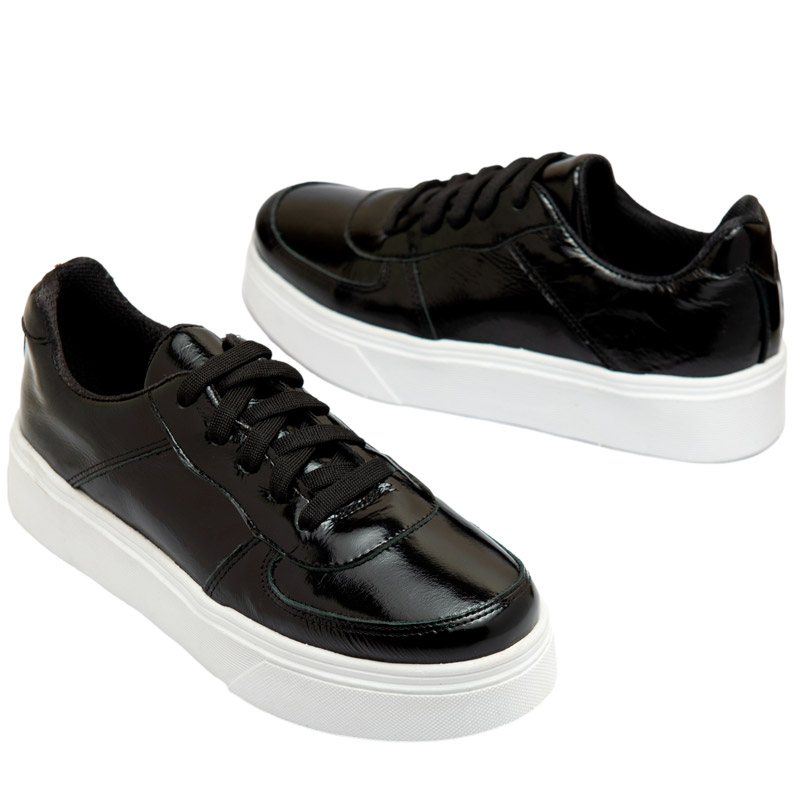 Zapatillas de charol negro RALLYS