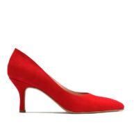 Stilettos en fina gamuza roja para mujer