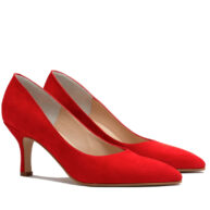 Stilettos en fina gamuza roja para mujer