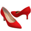 Stilettos en fina gamuza roja para mujer