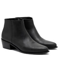 Texanas en cuero negro para mujer