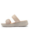 Zuecos beige-camel con hebillas para mujer