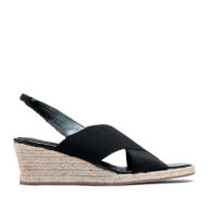 Sandalias negras en elástico para mujer