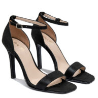 Sandalias en gamuza negra para mujer