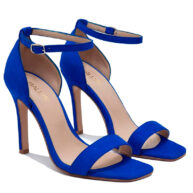 Sandalias en gamuza azul para mujer