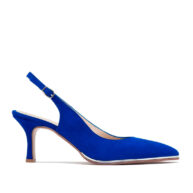 Zapatos en gamuza azul para mujer