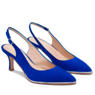 Zapatos en gamuza azul para mujer