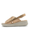 Sandalias en cuero cobre base de goma para mujer