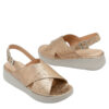 Sandalias en cuero cobre base de goma para mujer