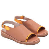 Sandalias bajas color camel para mujer