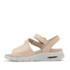 Sandalias cuero beige nacarado para mujer