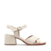 Sandalias color crema en cuero floater para mujer