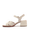 Sandalias color crema en cuero floater para mujer