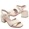 Sandalias color crema en cuero floater para mujer