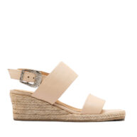 Sandalias con taco chino color nude