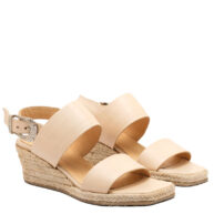 Sandalias con taco chino color nude