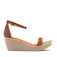 Sandalias color nude con trenza para mujer