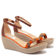 Sandalias color nude con trenza para mujer