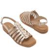 Sandalias bajas color platino para mujer