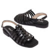 Sandalias bajas en charol negro para mujer