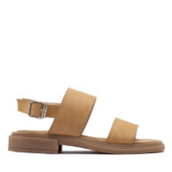 Sandalias bajas color brandy para mujer