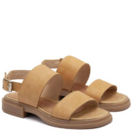 Sandalias bajas color brandy para mujer