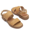 Sandalias bajas color brandy para mujer