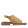 Sandalias bajas color camel para mujer