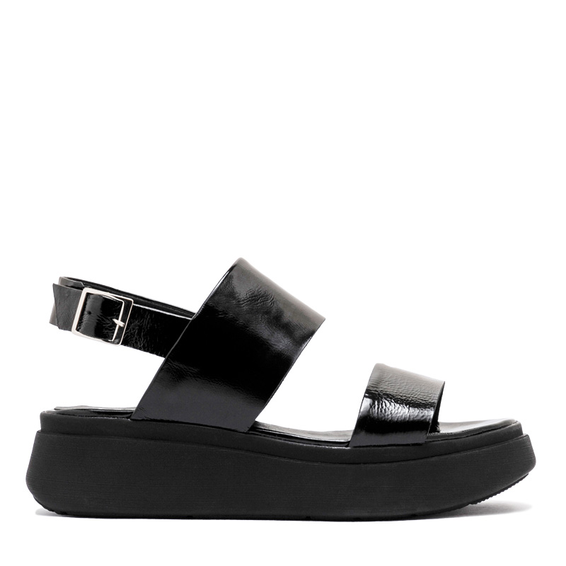 Sandalias negras de charol con plataforma RALLYS