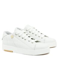 Zapatillas de cuero blanco para mujer