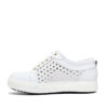Zapatilla blanca de cuero esterillado para mujer