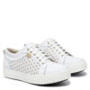 Zapatilla blanca de cuero esterillado para mujer