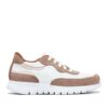 Zapatillas de cuero blanco y gamuza