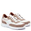 Zapatillas de cuero blanco y gamuza