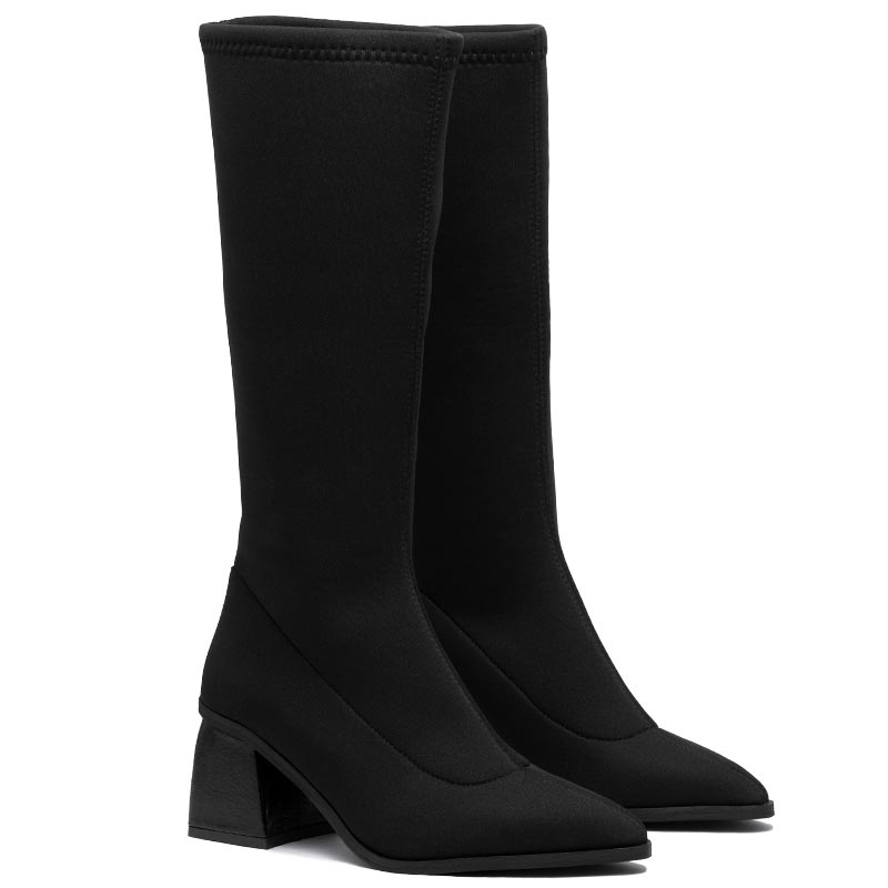 Bota negra larga cheap