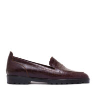 Mocasín croco color bordo