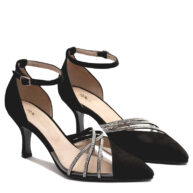 Stilettos gamuza negra con strass RALLYS