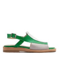 Sandalias bajas verde y plata RALLYS