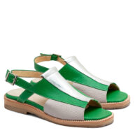 Sandalias bajas verde y plata RALLYS