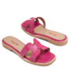 Zuecos de cuero escamado color fucsia RALLYS