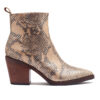 Bota corta animal print beige y oro