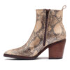 Bota corta animal print beige y oro