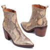 Bota corta animal print beige y oro
